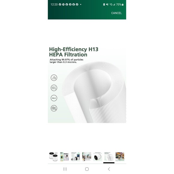 B-D02L Air Purifier Replacement Filter, Compatible with MOOKA and KOIOS... - Picture 6 of 12